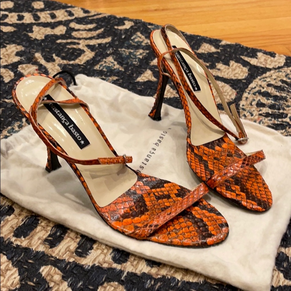 Constança Basto (real) Python Sandals sz 39 NWOT